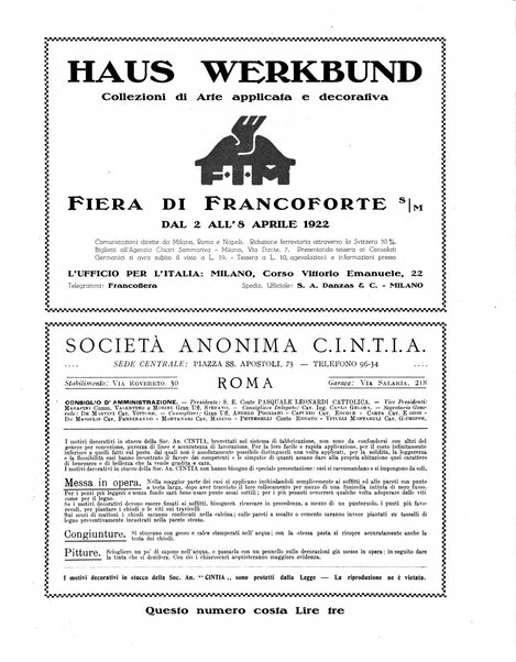 Arte pura e decorativa rivista mensile illustrata, per gli artisti, i collezionisti e per l'incremento dell'arte applicata, diretta da Armando Giacconi