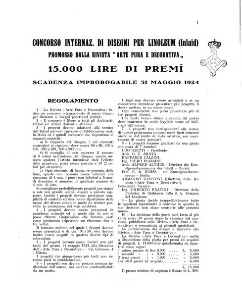 Arte pura e decorativa rivista mensile illustrata, per gli artisti, i collezionisti e per l'incremento dell'arte applicata, diretta da Armando Giacconi