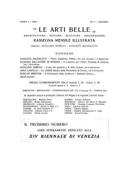 Le arti belle : rassegna mensile illustrata di architettura, pittura, scultura, decorazione