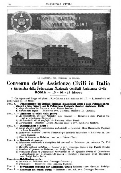 Assistenza civile rivista quindicinale, illustrata della Federazione Nazionale Comitati Assistenza Civile