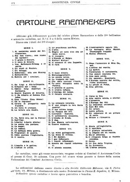 Assistenza civile rivista quindicinale, illustrata della Federazione Nazionale Comitati Assistenza Civile