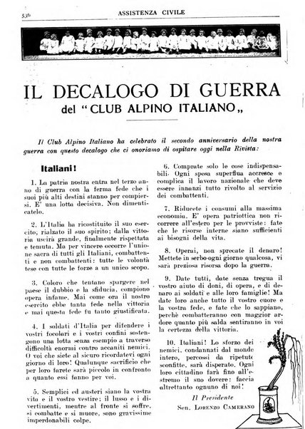 Assistenza civile rivista quindicinale, illustrata della Federazione Nazionale Comitati Assistenza Civile