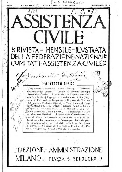 Assistenza civile rivista quindicinale, illustrata della Federazione Nazionale Comitati Assistenza Civile