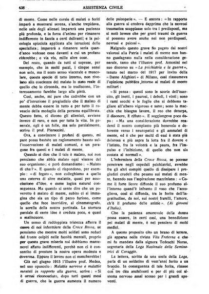 Assistenza civile rivista quindicinale, illustrata della Federazione Nazionale Comitati Assistenza Civile