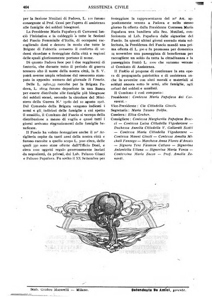 Assistenza civile rivista quindicinale, illustrata della Federazione Nazionale Comitati Assistenza Civile