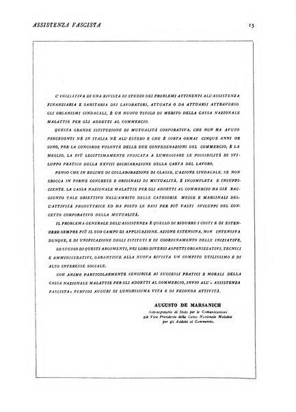 Assistenza fascista rivista della Cassa nazionale malattie per gli addetti al commercio