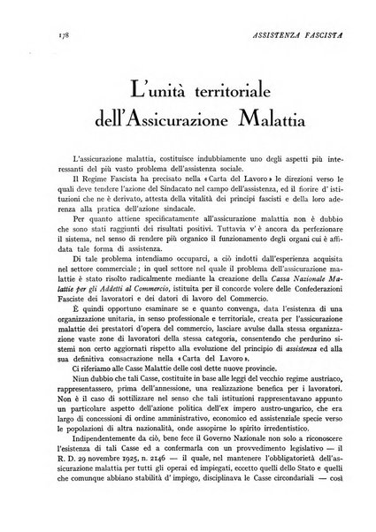 Assistenza fascista rivista della Cassa nazionale malattie per gli addetti al commercio