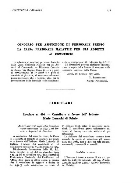 Assistenza fascista rivista della Cassa nazionale malattie per gli addetti al commercio