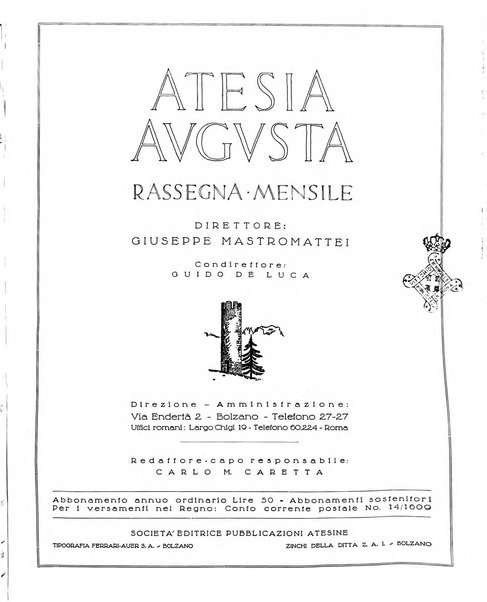 Atesia Augusta rassegna mensile dell'Alto Adige