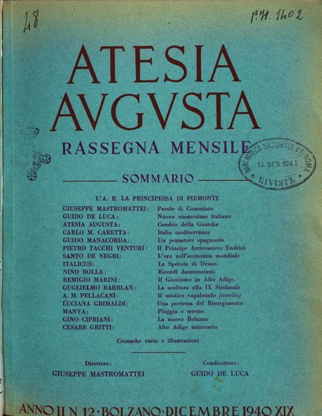 Atesia Augusta rassegna mensile dell'Alto Adige