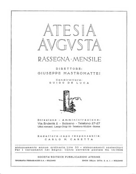 Atesia Augusta rassegna mensile dell'Alto Adige