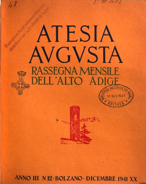 Atesia Augusta rassegna mensile dell'Alto Adige