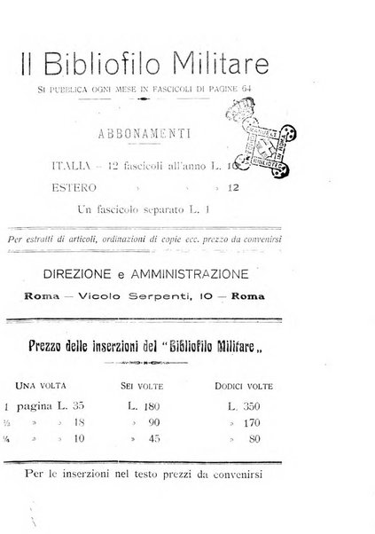 Il bibliofilo militare rassegna bibliografica mensile