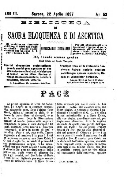 Biblioteca di sacra eloquenza e di ascetica