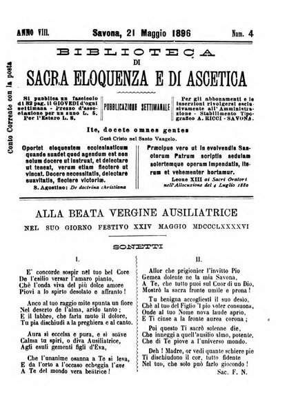 Biblioteca di sacra eloquenza e di ascetica