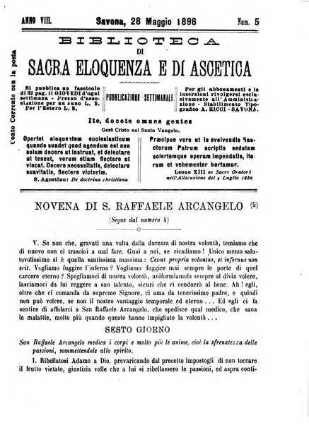 Biblioteca di sacra eloquenza e di ascetica