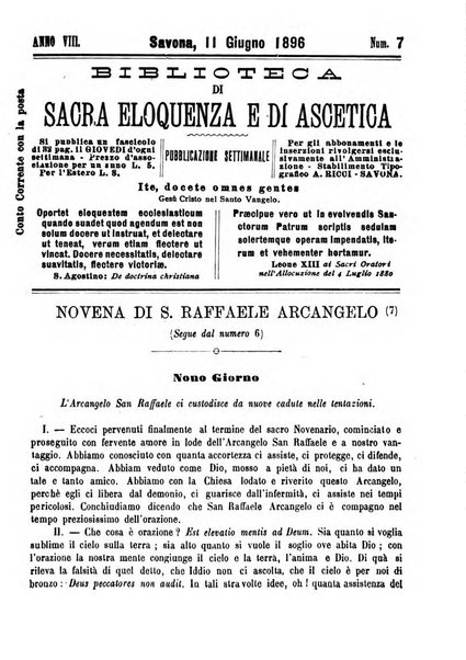 Biblioteca di sacra eloquenza e di ascetica