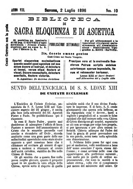 Biblioteca di sacra eloquenza e di ascetica