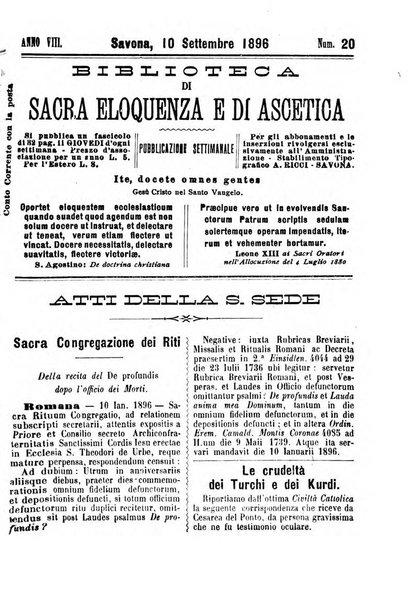 Biblioteca di sacra eloquenza e di ascetica