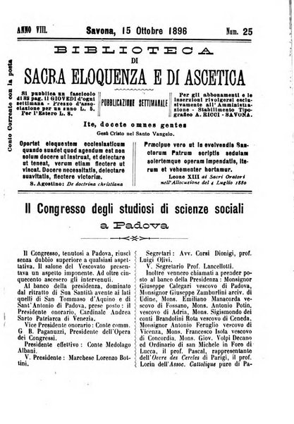 Biblioteca di sacra eloquenza e di ascetica