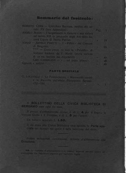 Bollettino della Civica biblioteca di Bergamo