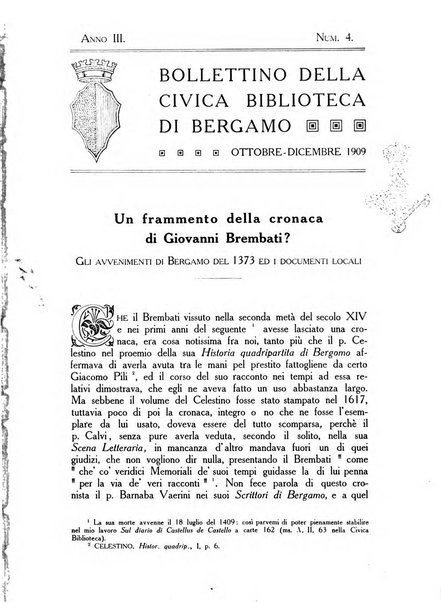 Bollettino della Civica biblioteca di Bergamo