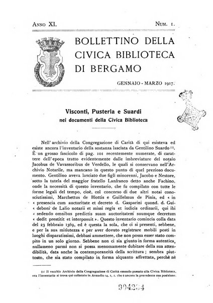 Bollettino della Civica biblioteca di Bergamo