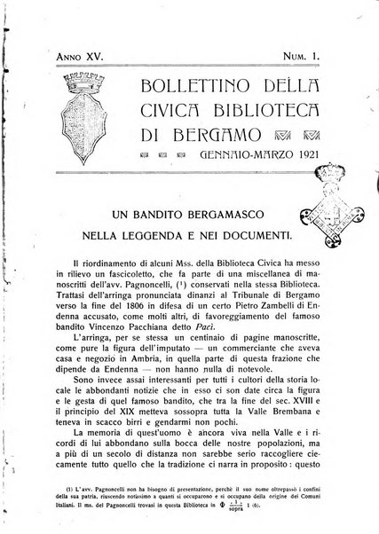 Bollettino della Civica biblioteca di Bergamo