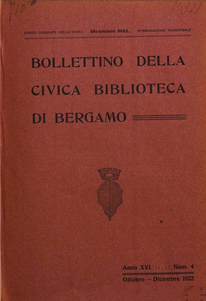 Bollettino della Civica biblioteca di Bergamo