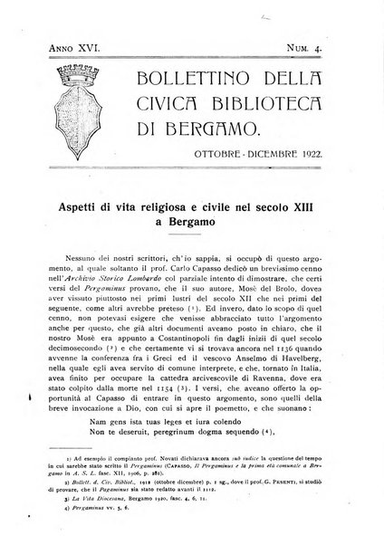 Bollettino della Civica biblioteca di Bergamo