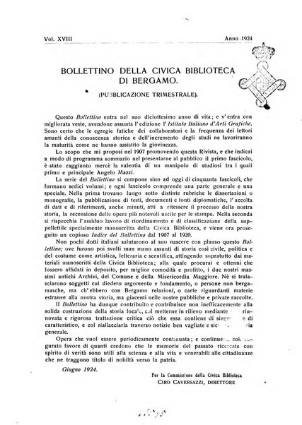 Bollettino della Civica biblioteca di Bergamo