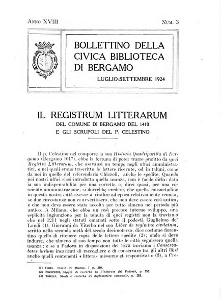 Bollettino della Civica biblioteca di Bergamo