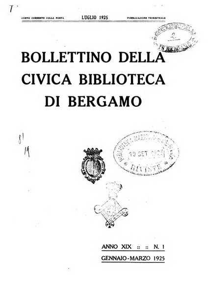 Bollettino della Civica biblioteca di Bergamo