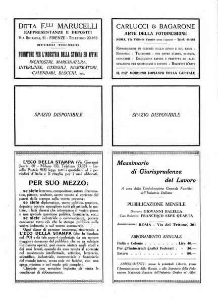 Bollettino della Federazione nazionale fascista dell'industria grafica ed affini