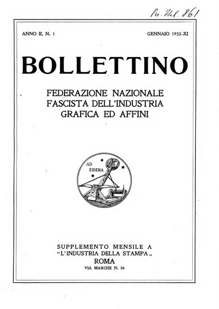 Bollettino della Federazione nazionale fascista dell'industria grafica ed affini