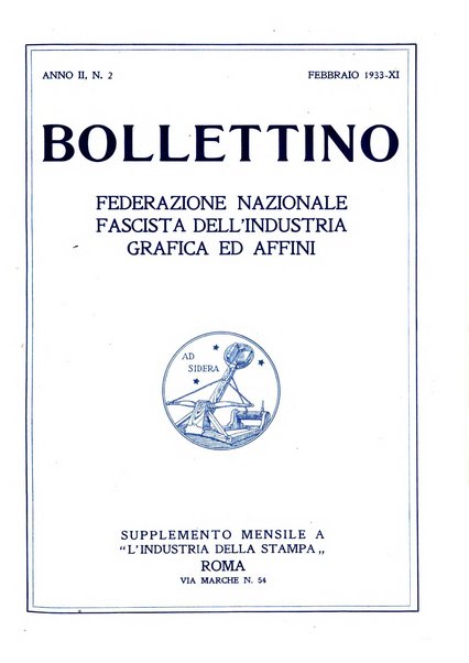 Bollettino della Federazione nazionale fascista dell'industria grafica ed affini