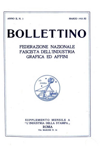 Bollettino della Federazione nazionale fascista dell'industria grafica ed affini