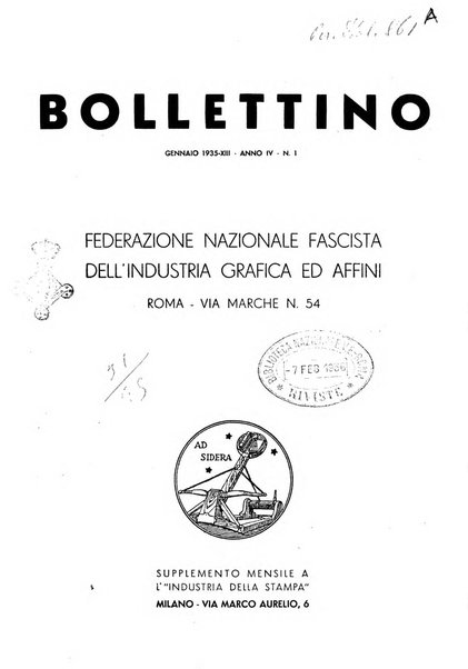 Bollettino della Federazione nazionale fascista dell'industria grafica ed affini