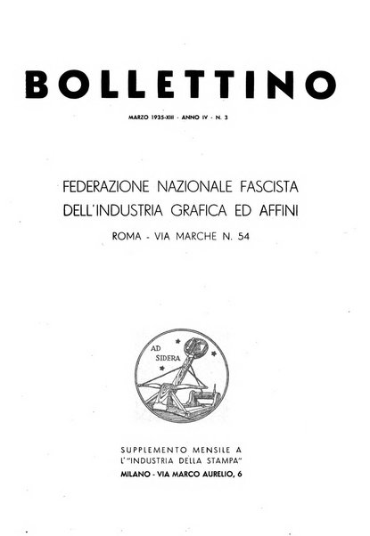 Bollettino della Federazione nazionale fascista dell'industria grafica ed affini