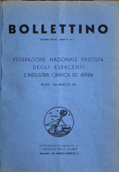 Bollettino della Federazione nazionale fascista dell'industria grafica ed affini