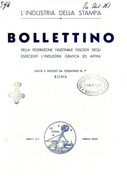 Bollettino della Federazione nazionale fascista dell'industria grafica ed affini