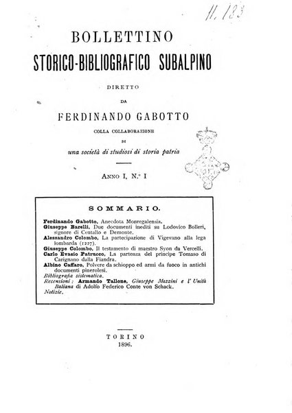 Bollettino storico-bibliografico subalpino