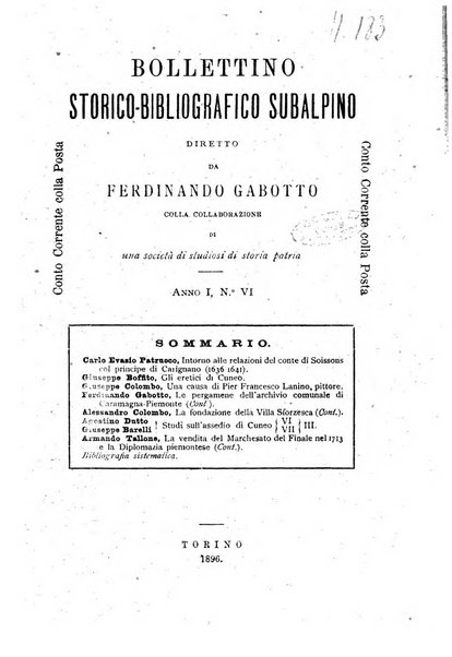 Bollettino storico-bibliografico subalpino