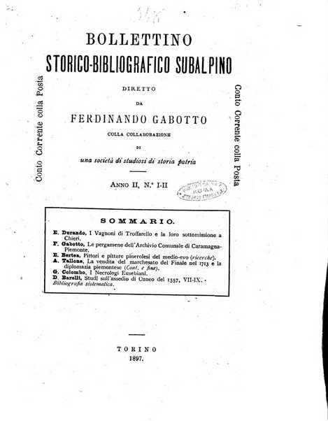 Bollettino storico-bibliografico subalpino