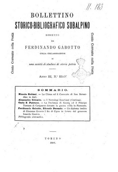 Bollettino storico-bibliografico subalpino