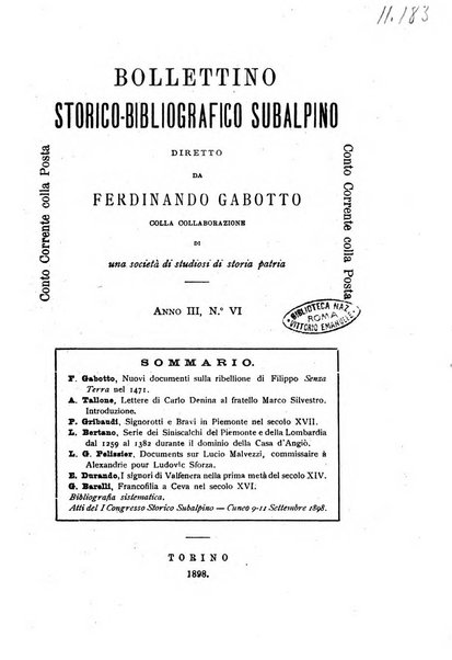 Bollettino storico-bibliografico subalpino