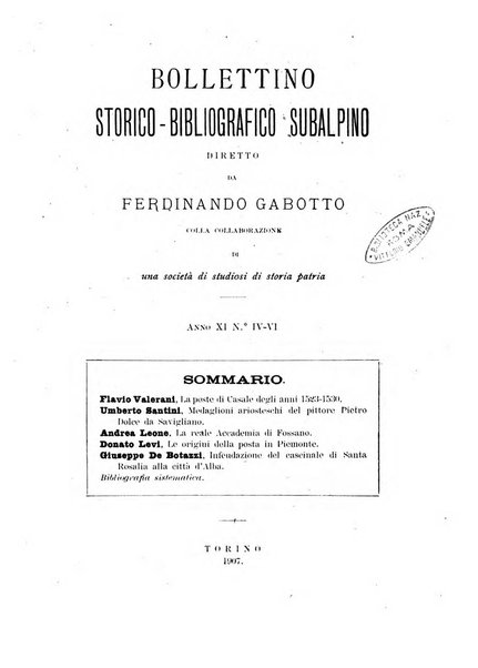 Bollettino storico-bibliografico subalpino