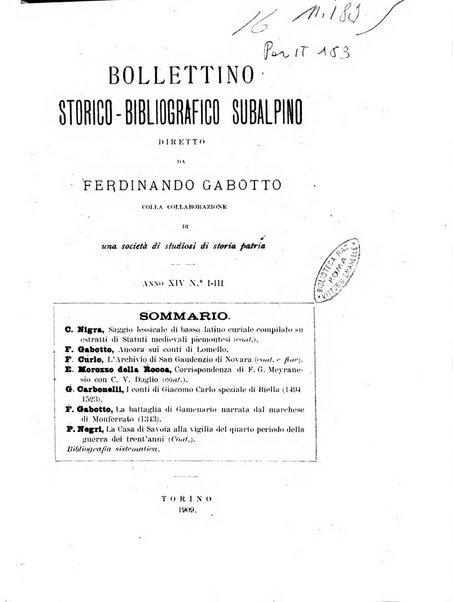 Bollettino storico-bibliografico subalpino