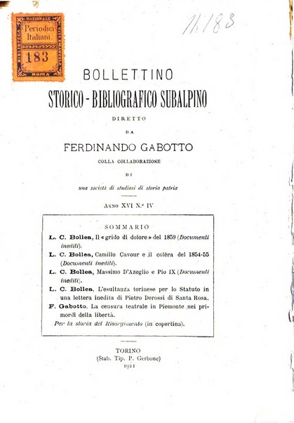 Bollettino storico-bibliografico subalpino