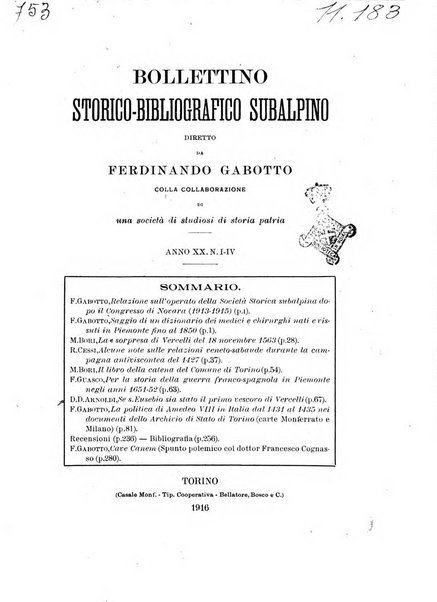 Bollettino storico-bibliografico subalpino